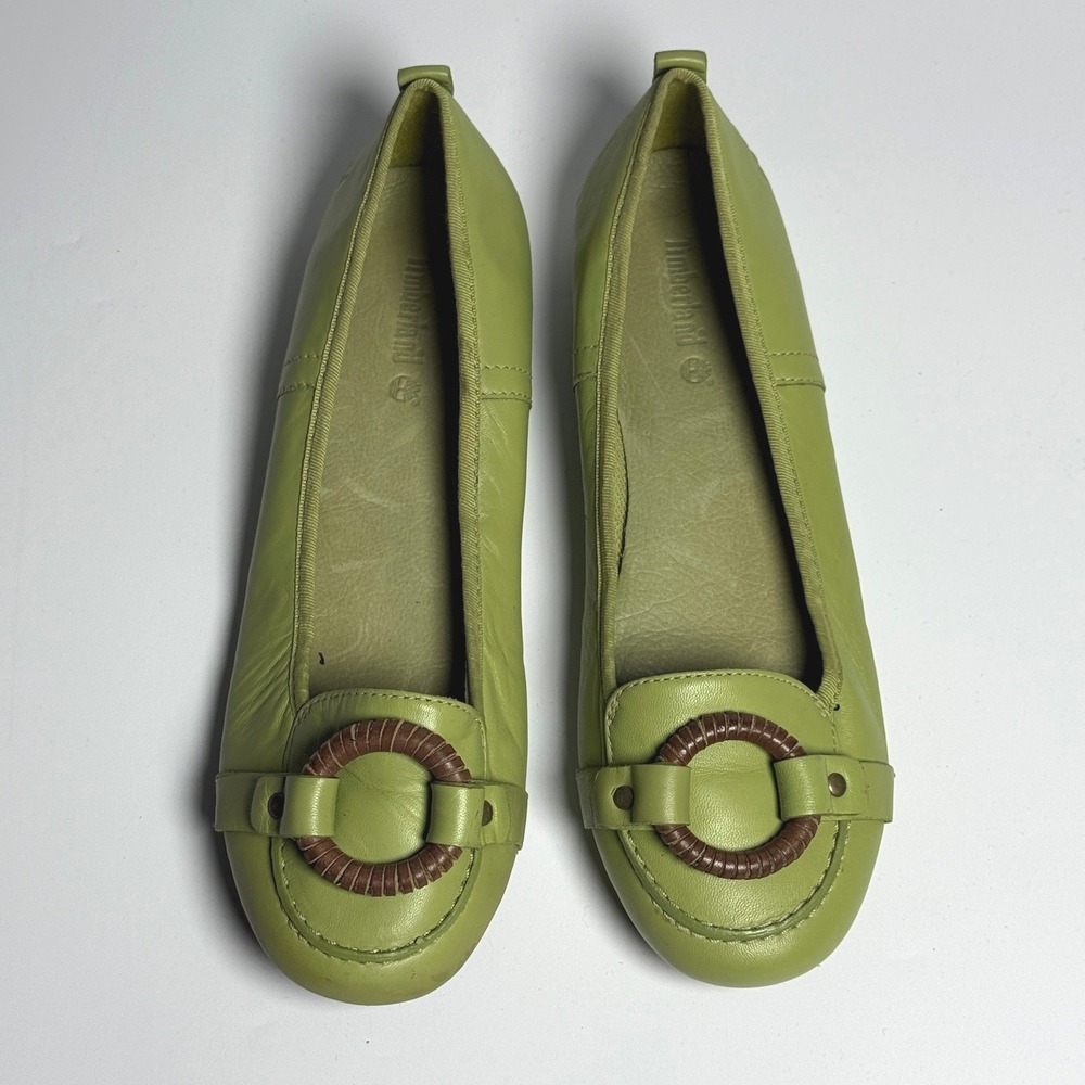 Timberland Womens Flats 7.5M Green Rubber Sole Office‎ Comfy Vacation
